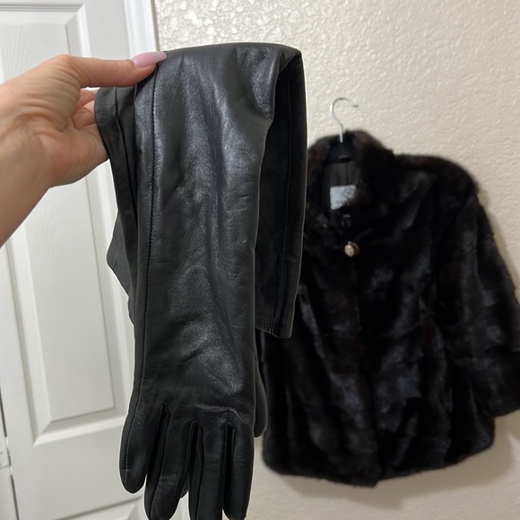 Genuine mink cropped jacket - Picture 11 of 14